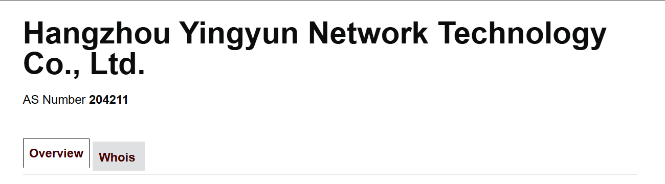 互联网自治号 ASN：AS204211